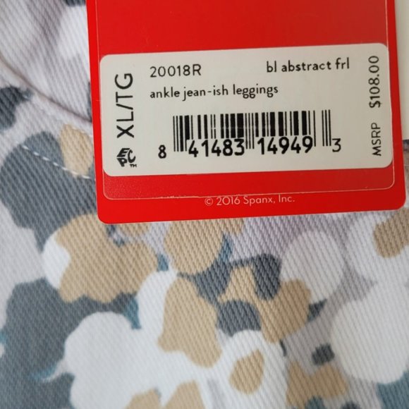 NWT Spanx jeggins. Cream, white and grey speckle. Size XL - Picture 5 of 5